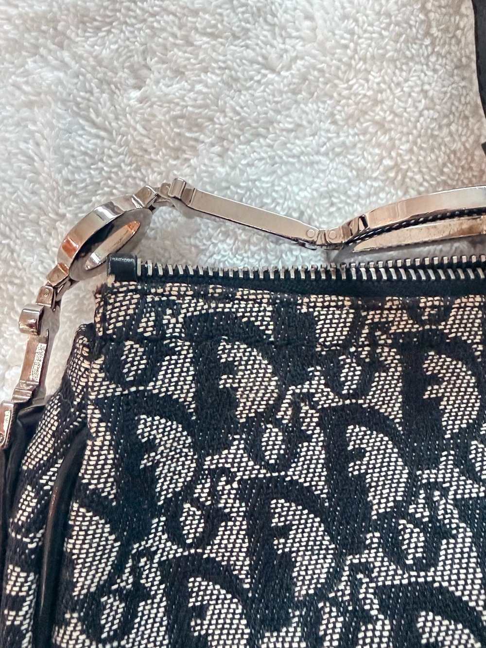 Dior D-Charm Spell-Out Black Canvas Diorissimo Pochette - Picture 12 of 15